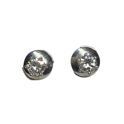 Boucles d'oreilles Puces en or blanc et diamants