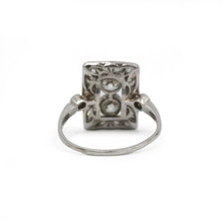 Bague Art Déco en or blanc et diamants