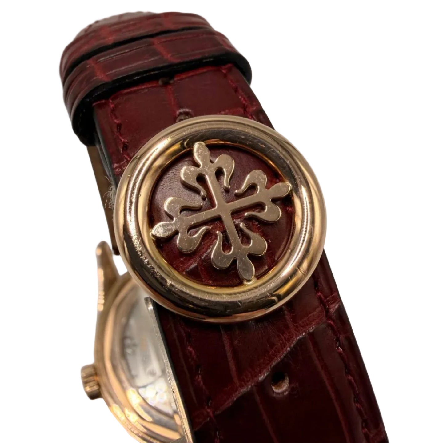 Montre PATEK PHILIPPE "Calatrave 6000R-001" en or rose et cuir