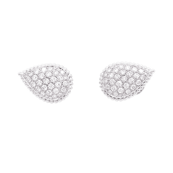 Boucles d'oreilles Boucheron "Serpent Bohème motif L", or blanc, diamants.