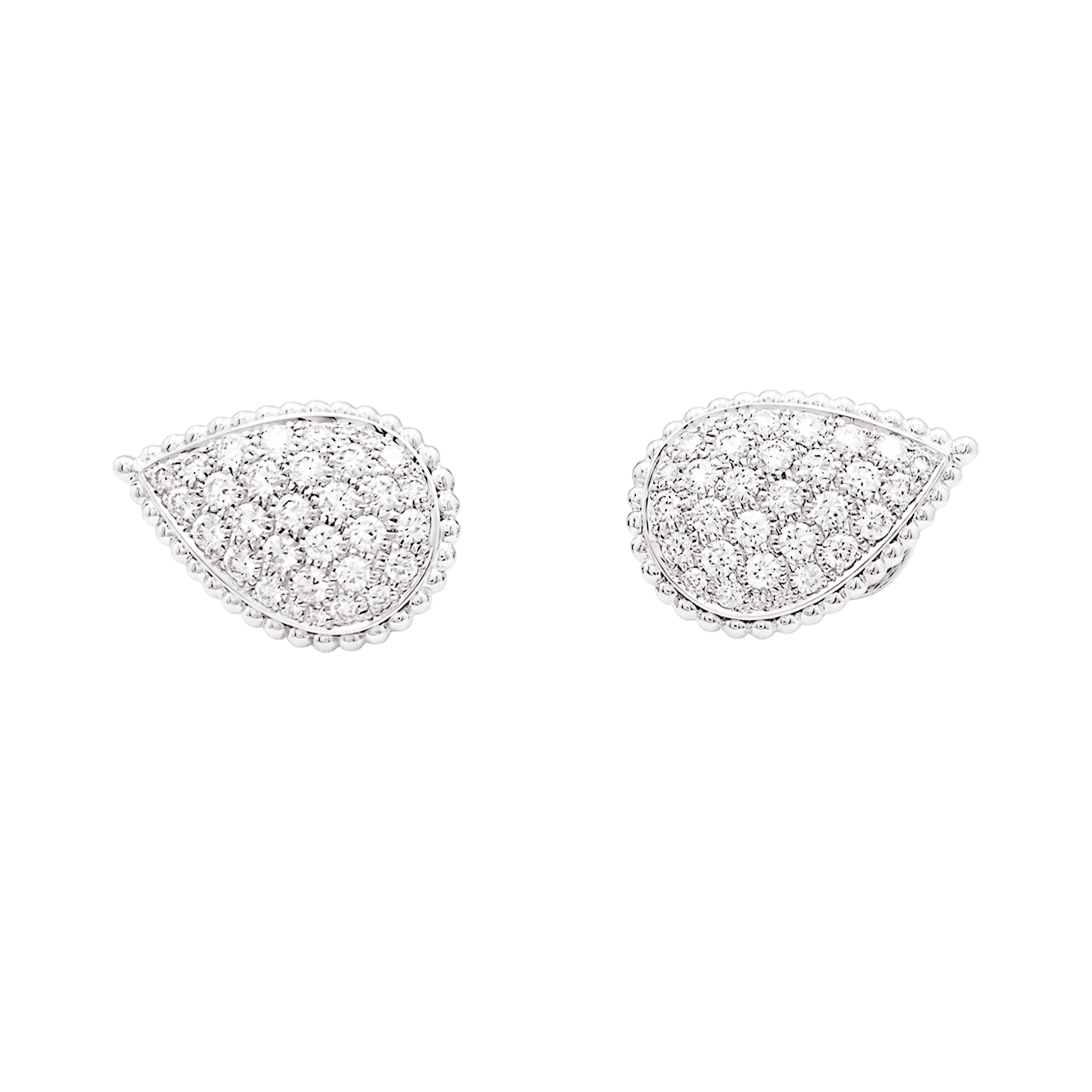 Boucles d'oreilles Boucheron "Serpent Bohème motif L", or blanc, diamants.