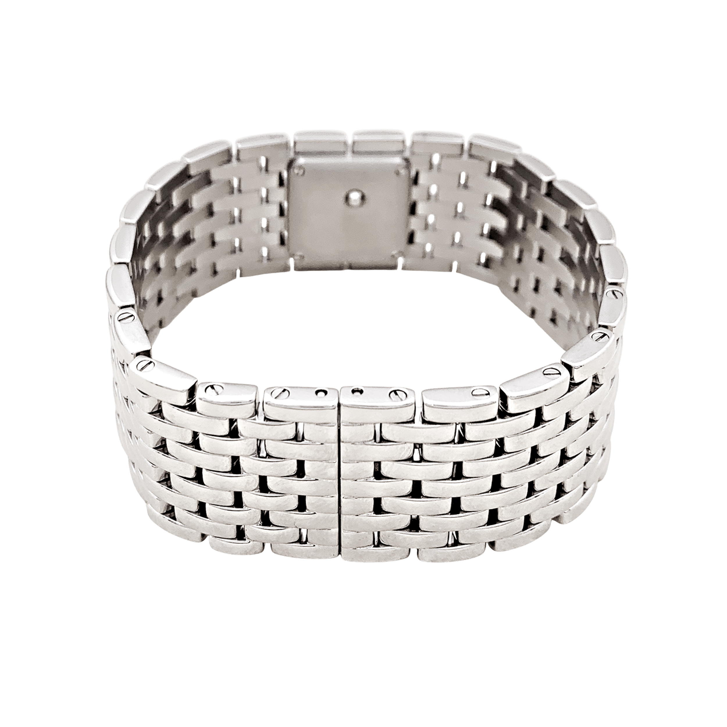 Montre Cartier "Panthère ruban" en acier et nacre.