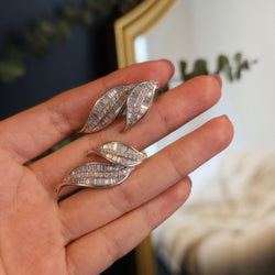 Boucles d'oreilles Clips en or blanc, platine et diamants