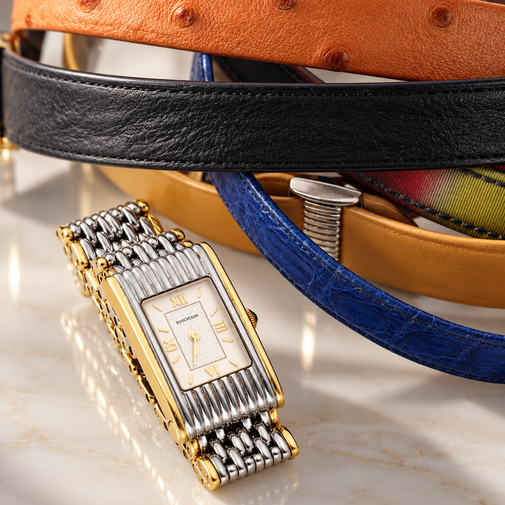 Montre BOUCHERON Reflet de dame en or jaune et acier