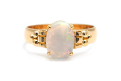 Bague Solitaire en or jaune et opale