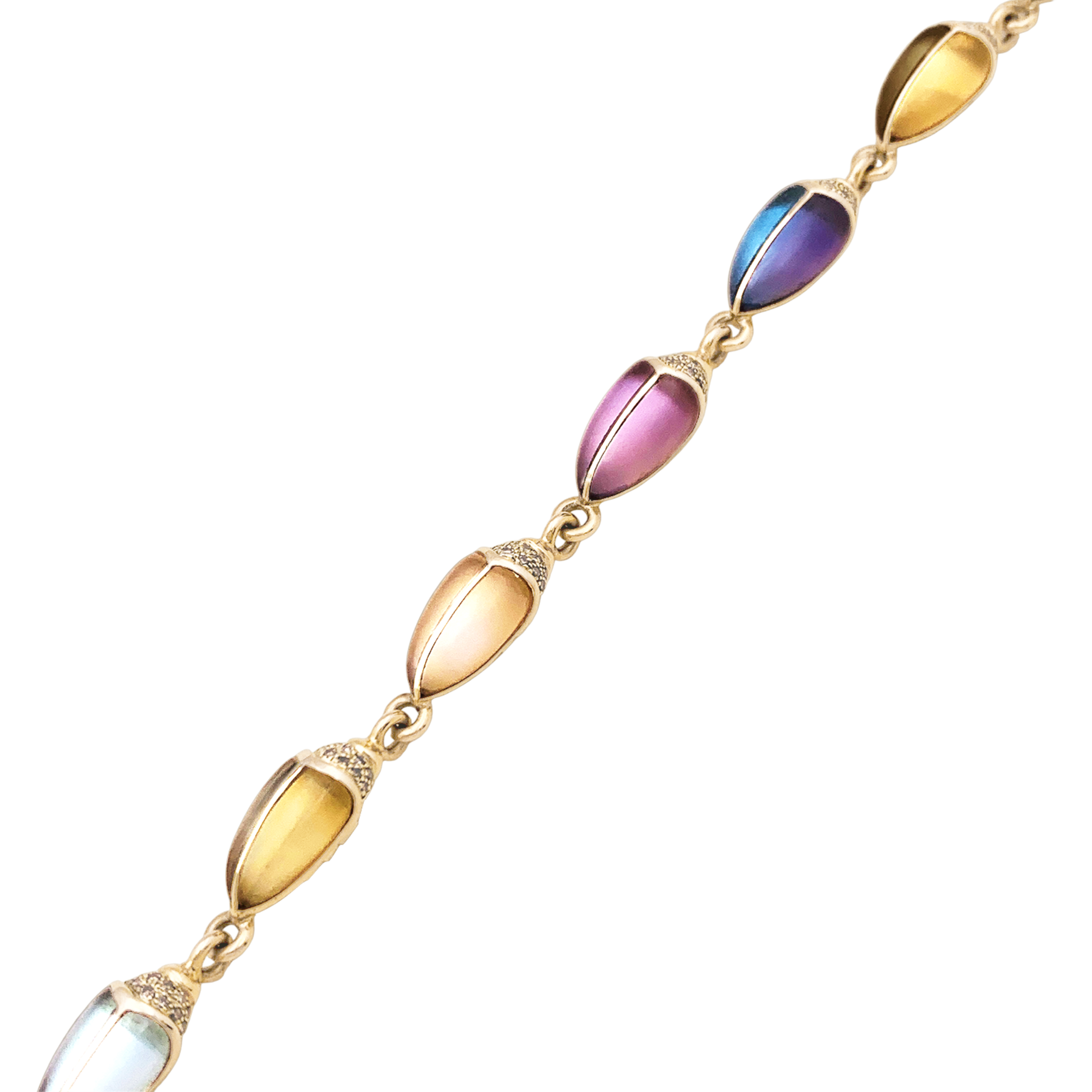Bracelet Bibi Van Der Velden , «Mini Scarab Opal Eternity», or rose, pierres de couleurs.