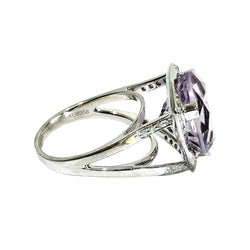 Bague Solitaire MAUBOUSSIN "Mes coules à toi" en or blanc, améthyste et diamants