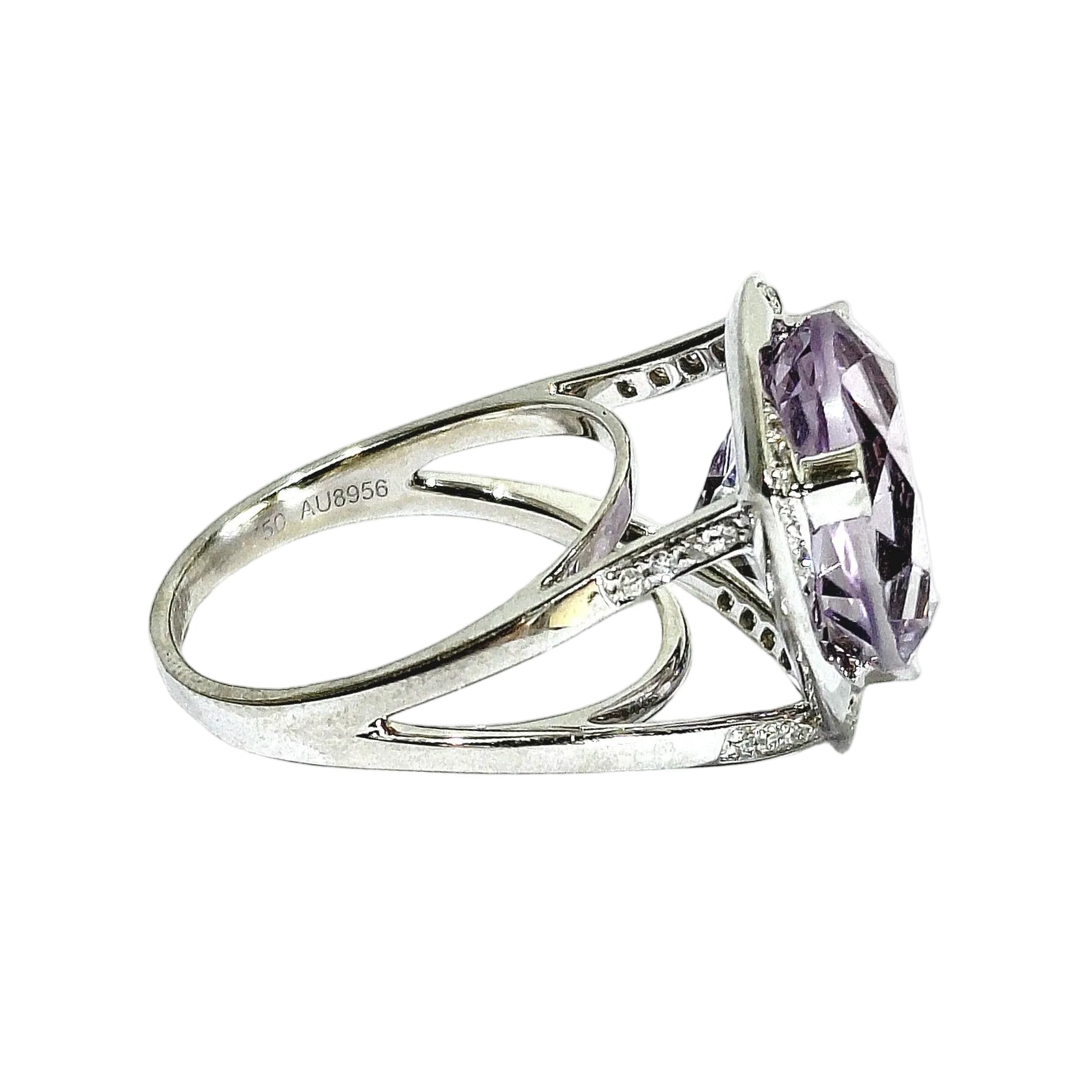 Bague Solitaire MAUBOUSSIN "Mes coules à toi" en or blanc, améthyste et diamants