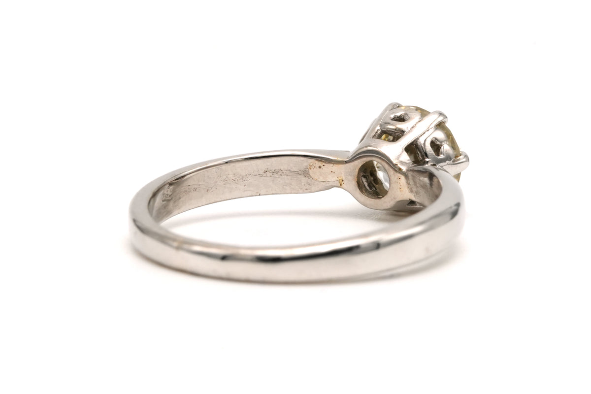 Bague Solitaire en or blanc et diamants
