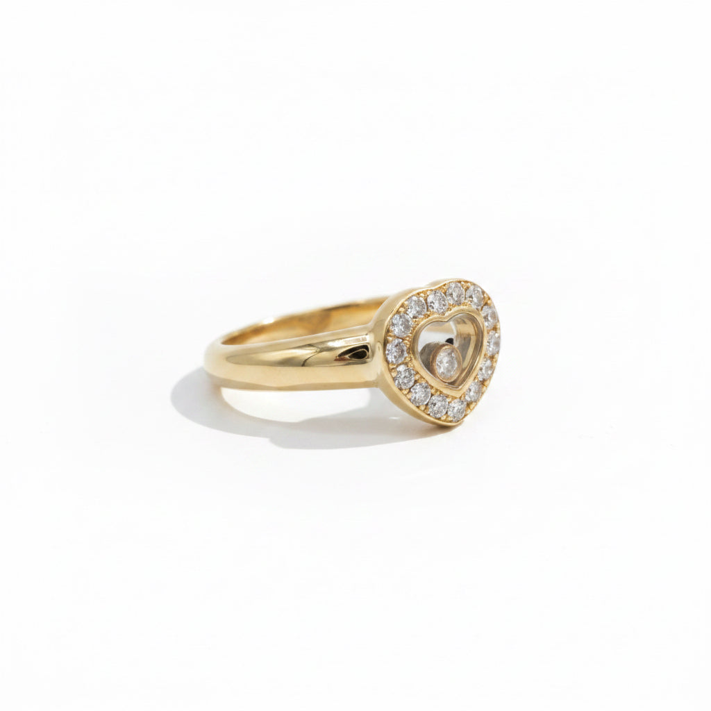 Bague CHOPARD Happy Diamond Coeur en or jaune et diamants