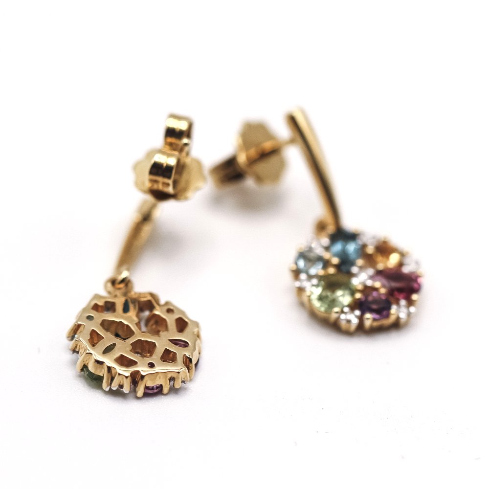 Boucles d'oreilles Clip RAINBOW en or jaune et diamants