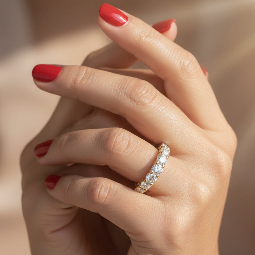 Bague Alliance en or jaune et diamants