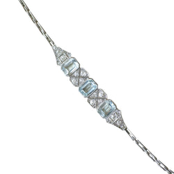 Bracelet en or blanc, aigues-marines et diamants
