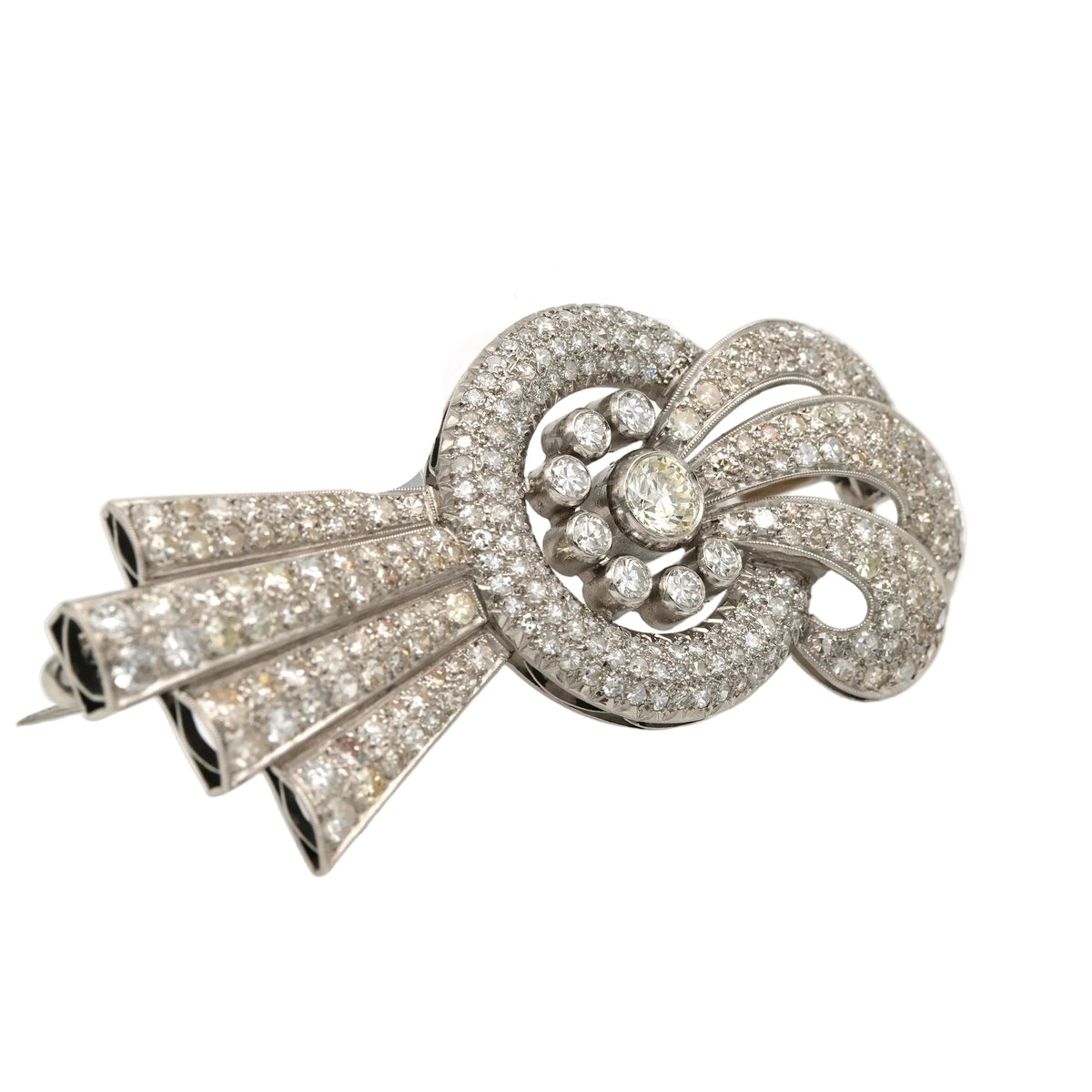 Broche Épingle en or blanc et diamants