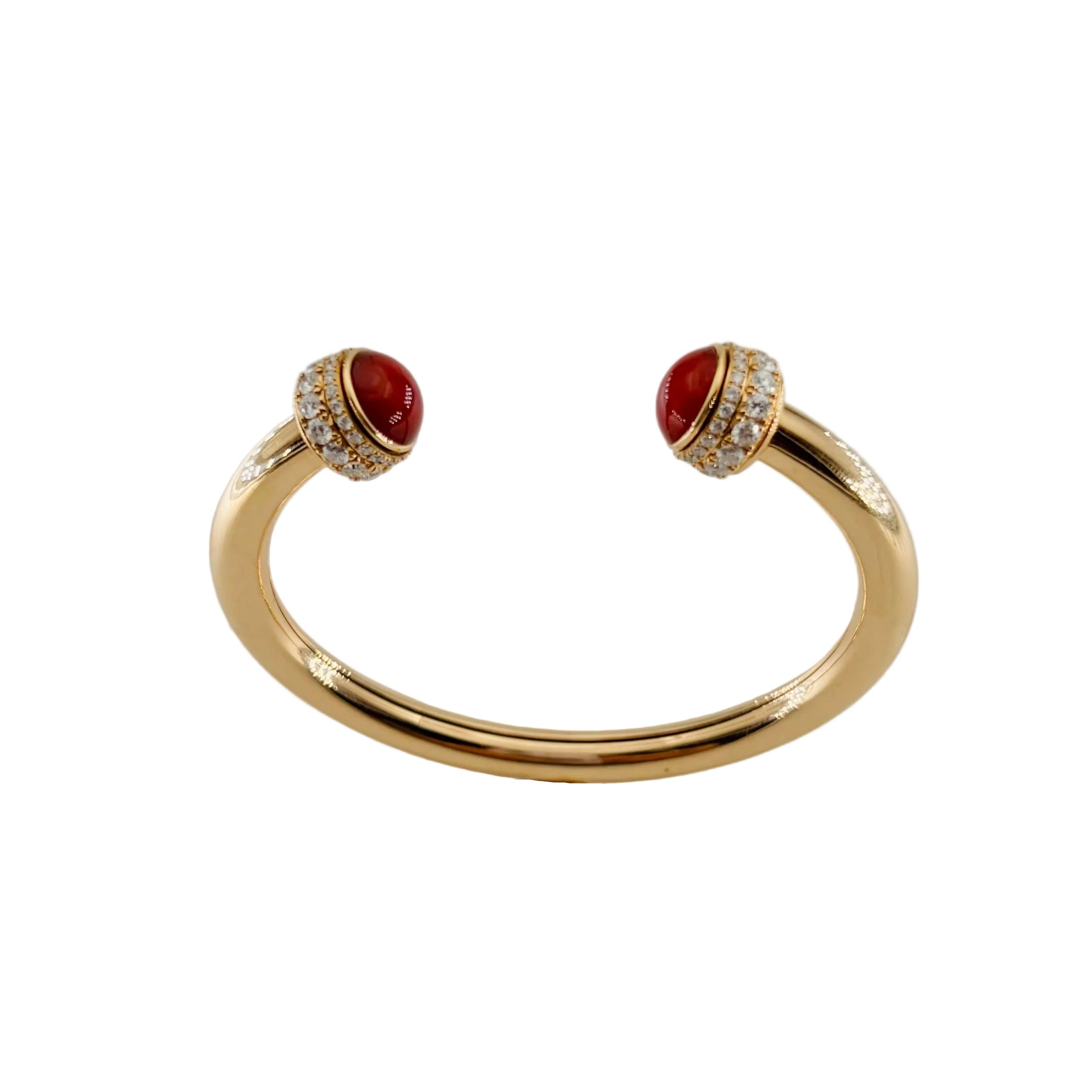Bracelet Jonc PIAGET "Possession" en or rose, cornaline et diamants