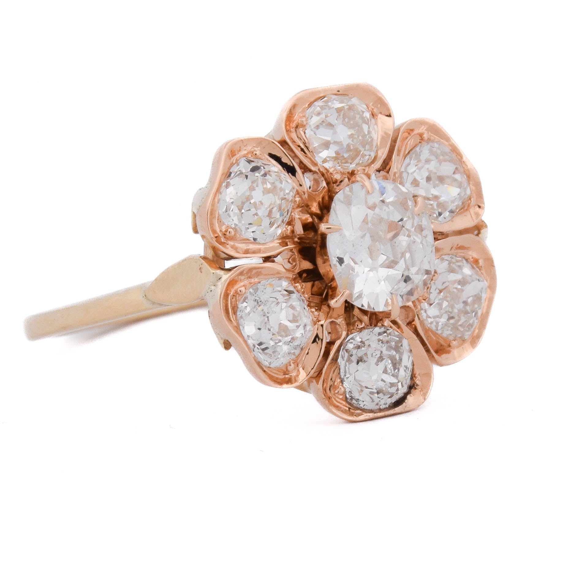 Bague Marguerite en or jaune et diamants