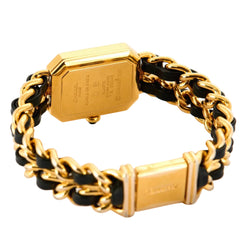 Montre CHANEL "Première" plaqué or et cuir