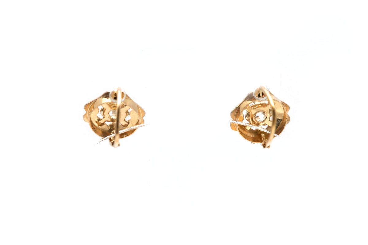 Boucles d'oreilles Dormeuses en or jaune et saphirs