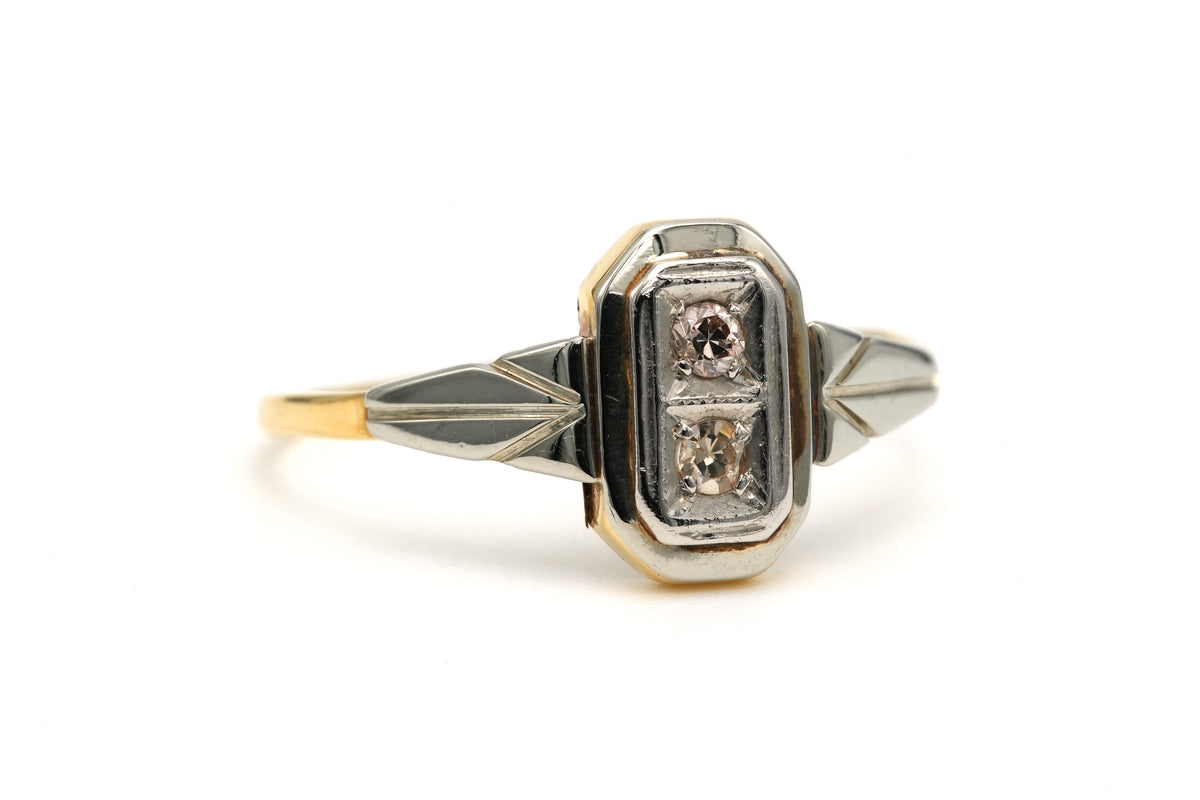Bague en or blanc, or jaune et diamants
