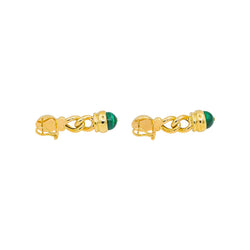 Boucles d'oreilles Pendantes Or jaune Malachite