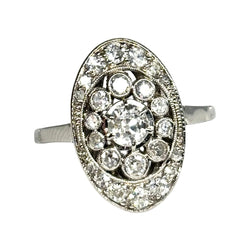 Bague en or blanc et diamants