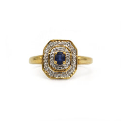 Bague Entourage en or blanc, or jaune, saphir et diamants