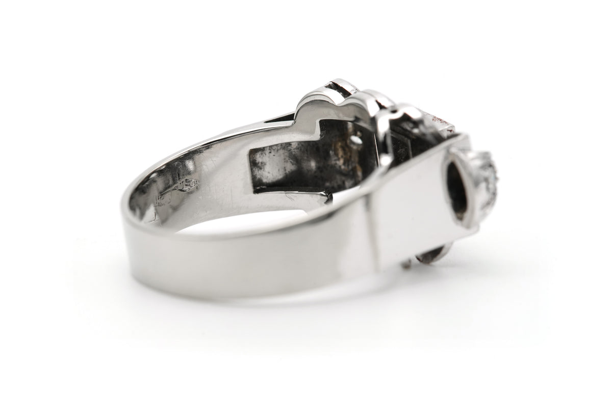 Bague Tank en or blanc et diamants