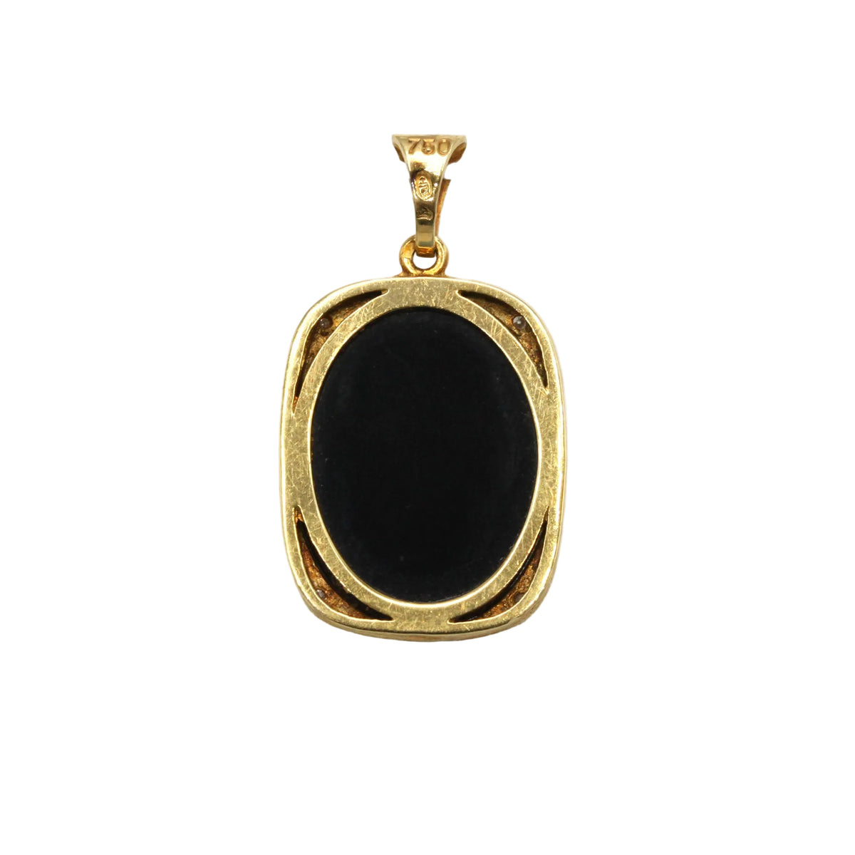 Pendentif en or jaune, onyx et diamants
