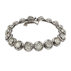 Bracelet en or blanc, argent et diamants