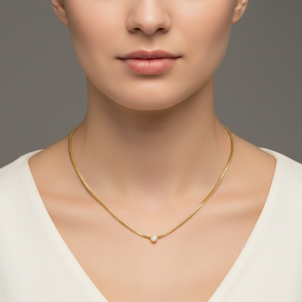 Collier A ROURE en or jaune et diamant
