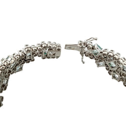 Bracelet en or blanc, aigues-marines et diamants