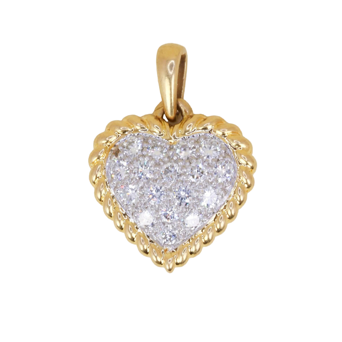 Pendentif en or jaune, platine et diamants