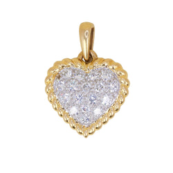 Pendentif en or jaune, platine et diamants