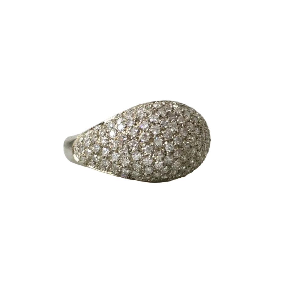 Bague Dôme en or blanc et diamants