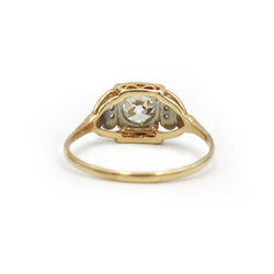 Bague solitaire en ors de couleurs et diamant