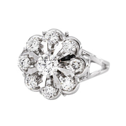 Bague Marguerite Or blanc Diamant