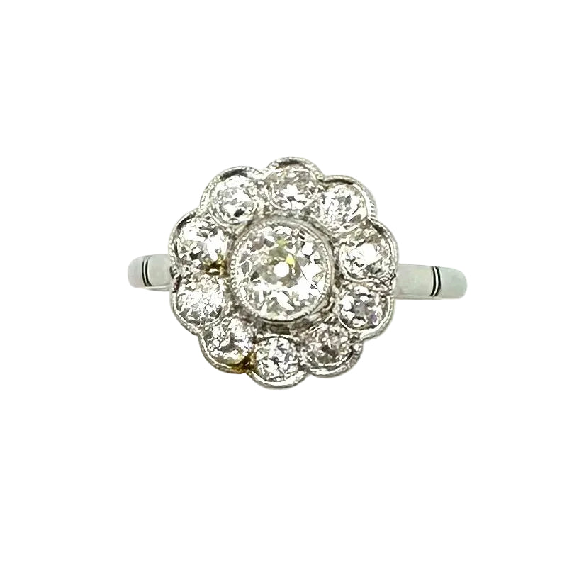 Bague Marguerite en platine et diamants