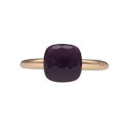 Bague Solitaire POMELLATO "Nudo Classic" en or blanc, or rose et améthyste