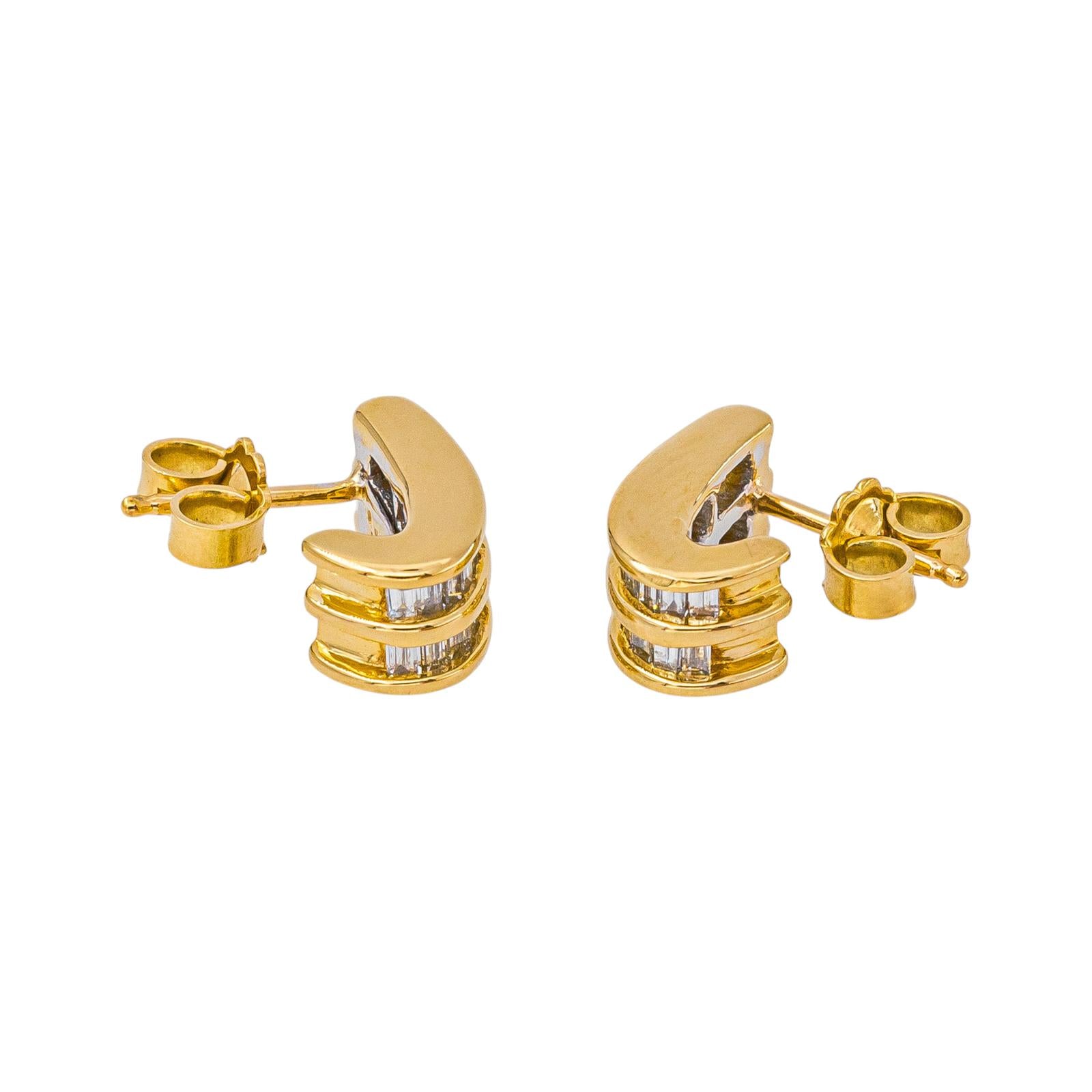 Boucles d'oreilles en or blanc, or jaune et diamants