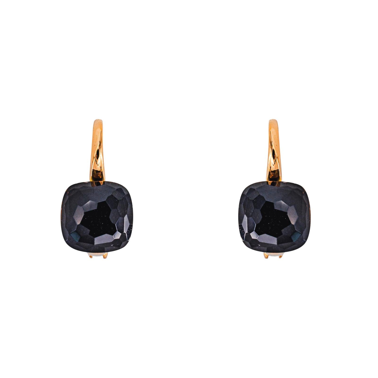 Pomelatto Boucles d'oreilles Nudo Or rose Quartz fumé