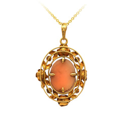 Pendentif en or jaune, perles et camée
