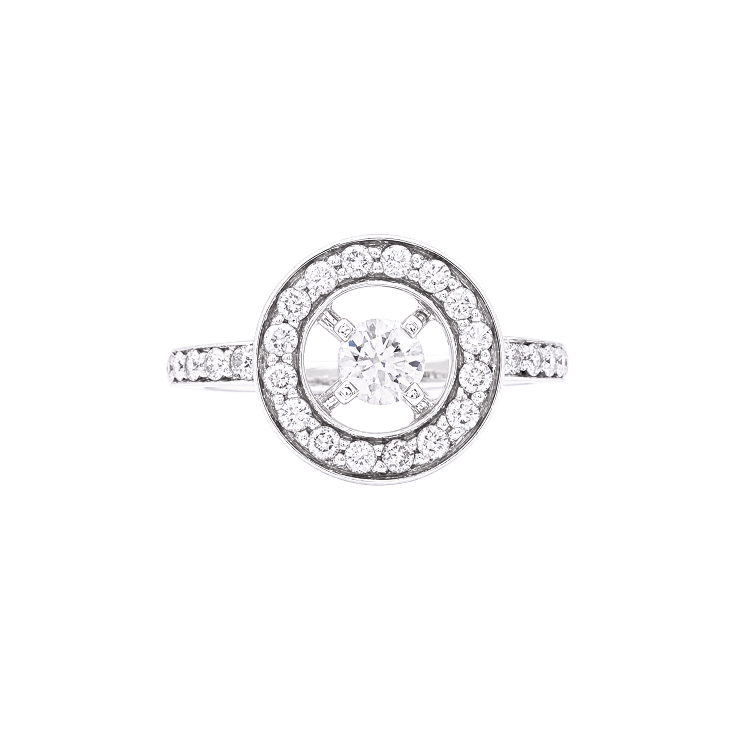 Bague Boucheron, "Ava", or blanc, diamants.