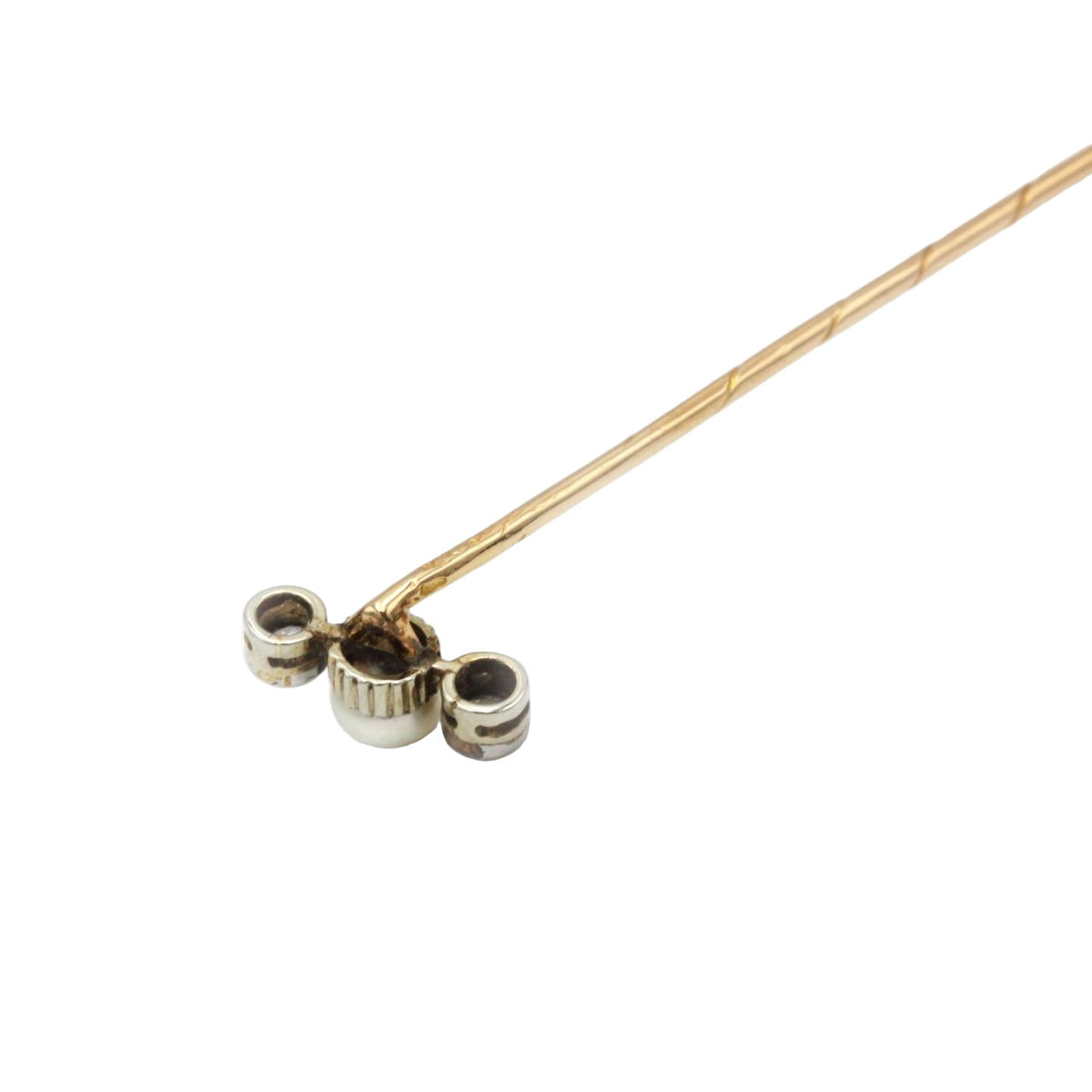 Épingle à cravate en or jaune et blanc perle et diamants - Castafiore