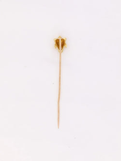 Épingle à cravate tête de félin or jaune diamant taille ancienne - Castafiore