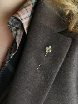 Epingle à cravate trèfle oeil de chat - Castafiore