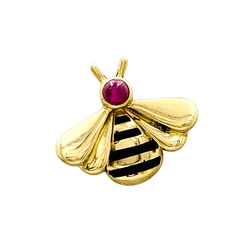 Épingle CARTIER en or jaune, émail et rubis - Castafiore