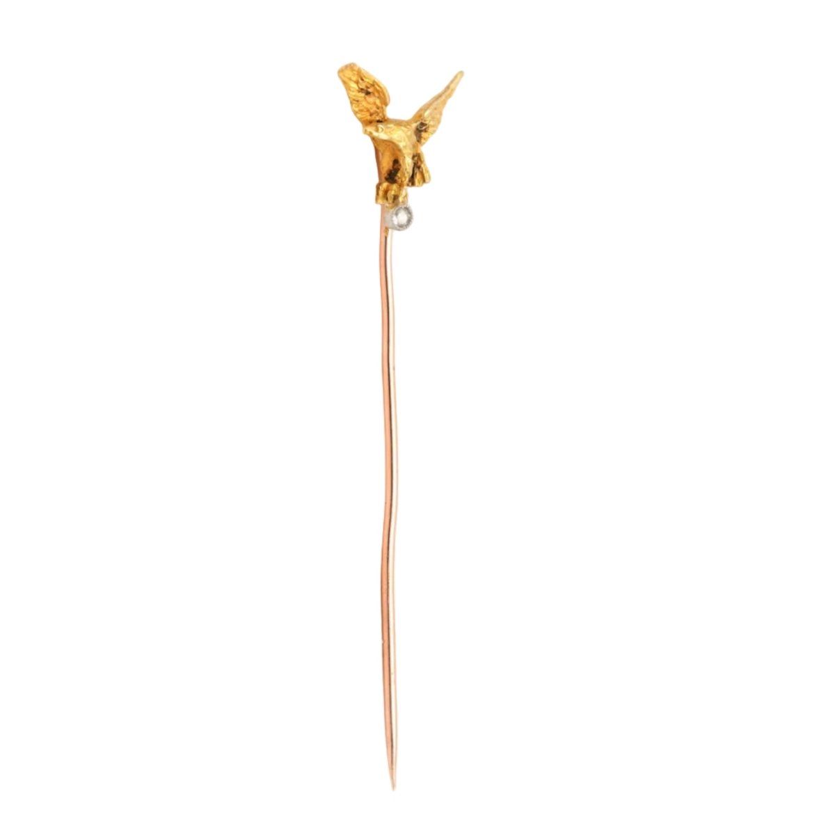 Epingle en or jaune et diamant - Castafiore
