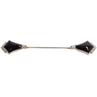 Epingle jabot Art Deco en platine, onyx et diamants - Castafiore