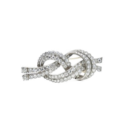 Épingles noeud en or gris et platine et diamant - Castafiore