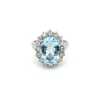 Estate 5 Carat Aquamarine Diamond Cluster Ring - Castafiore